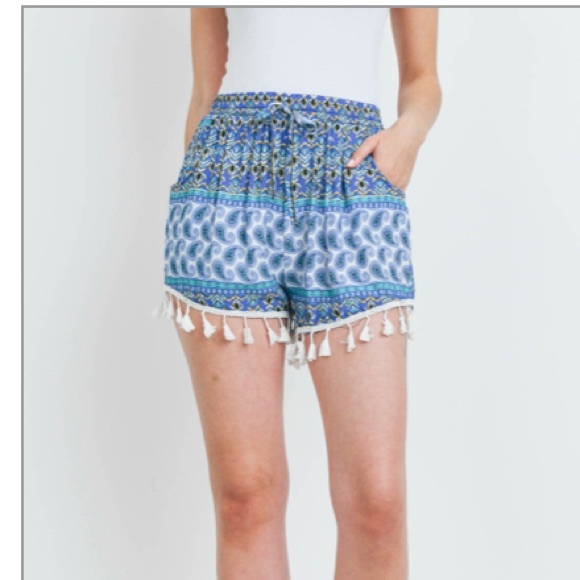 Tasseled Geo Print Lounge Shorts - Picture 8 of 10